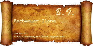 Bachmayer Ilona névjegykártya